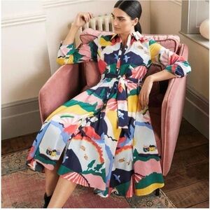 Boden Kitty Scenic Meadow Shirt Dress